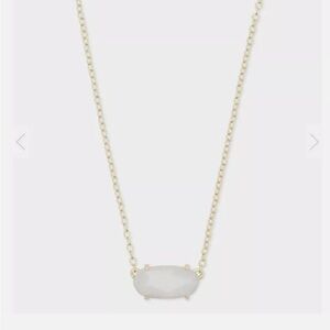 NWT! Kendra Scott Ever Gold Pendant Necklace In White